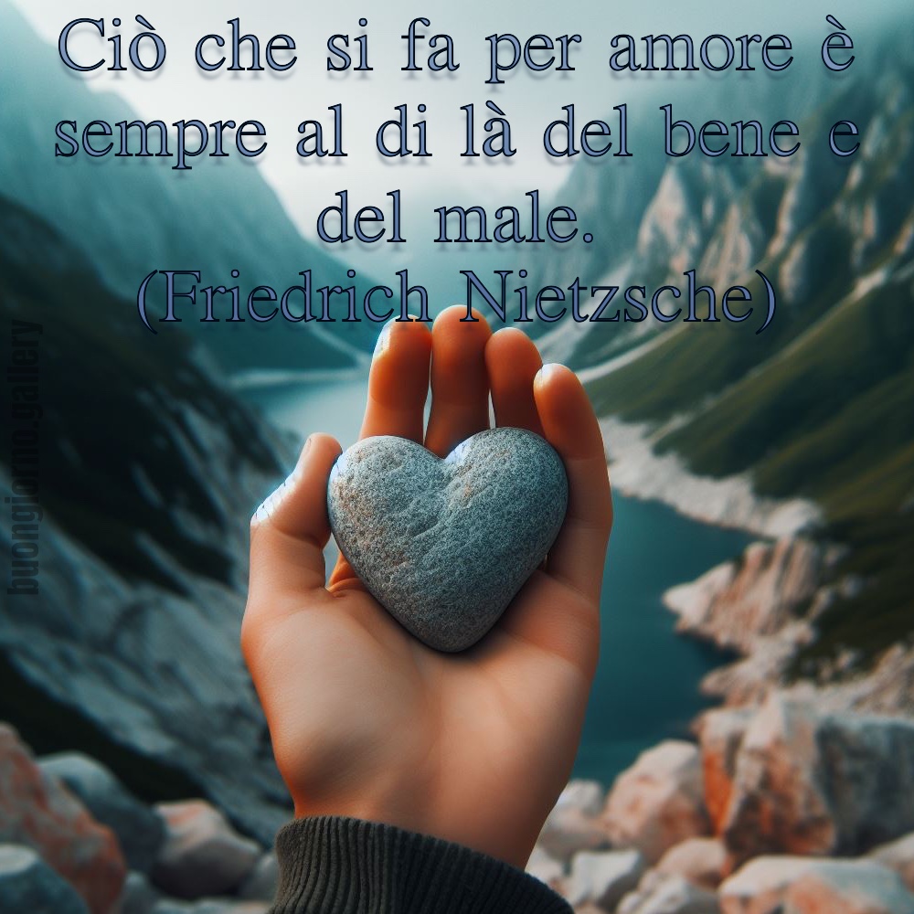 “Ciò che si fa per amore è sempre al di là del bene e del male.” -Friederich Nietzsche