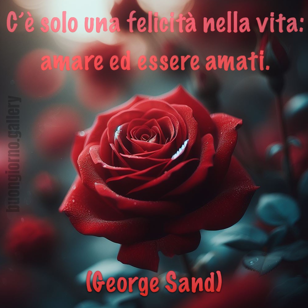 “C'è solo una felicità nella vita: amare ed essere amati.” -George Sand